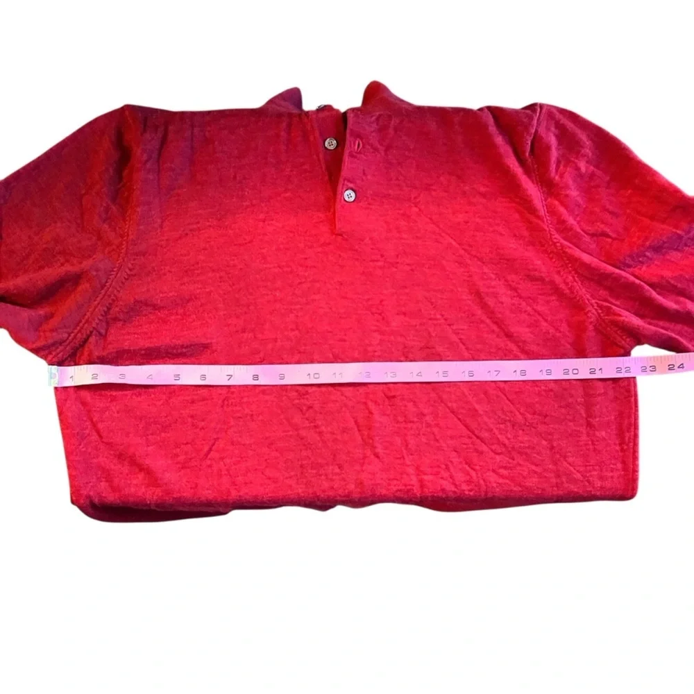 Neiman Marcus Extra Fine Merino Wool Sweater Red